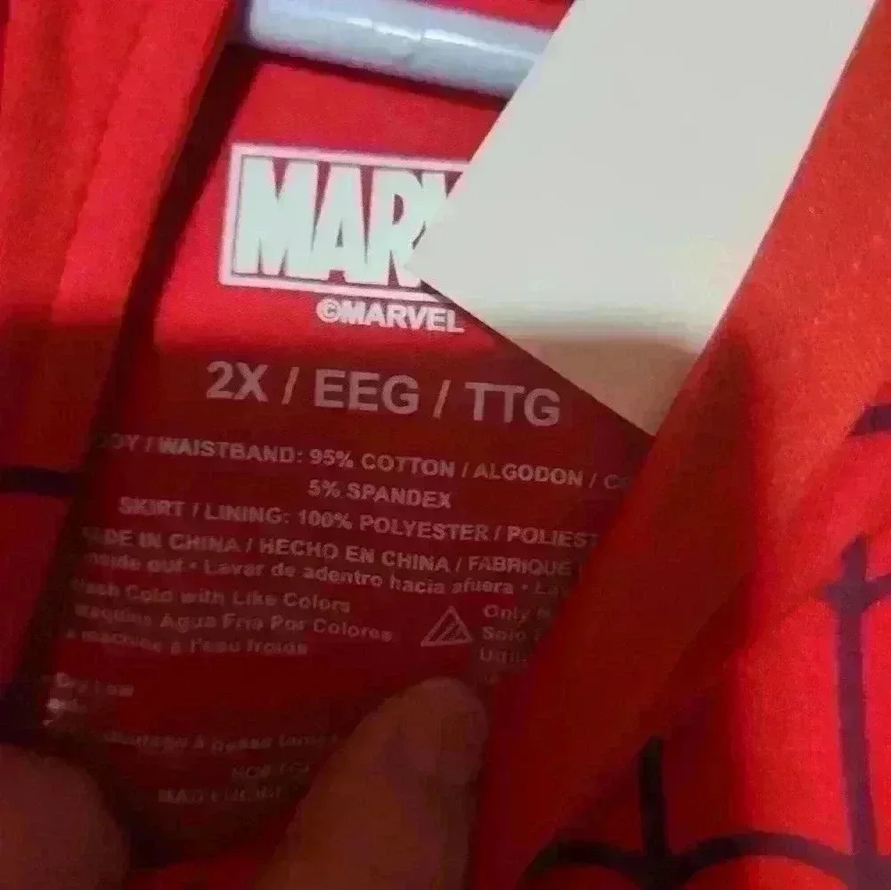 NWT Spider-Man Marvel dress Spider-Man hood size XXL